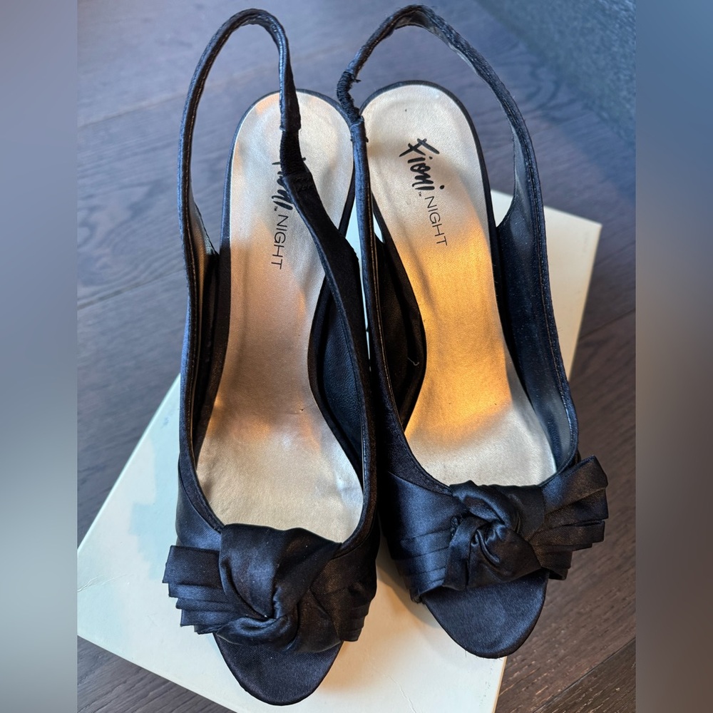 Black sling back heels